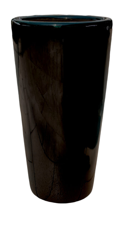 Tall Black Ceramic Pot