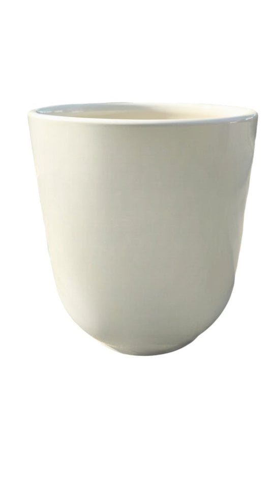 Medium White Gold Ceramic Pot - Freshplants